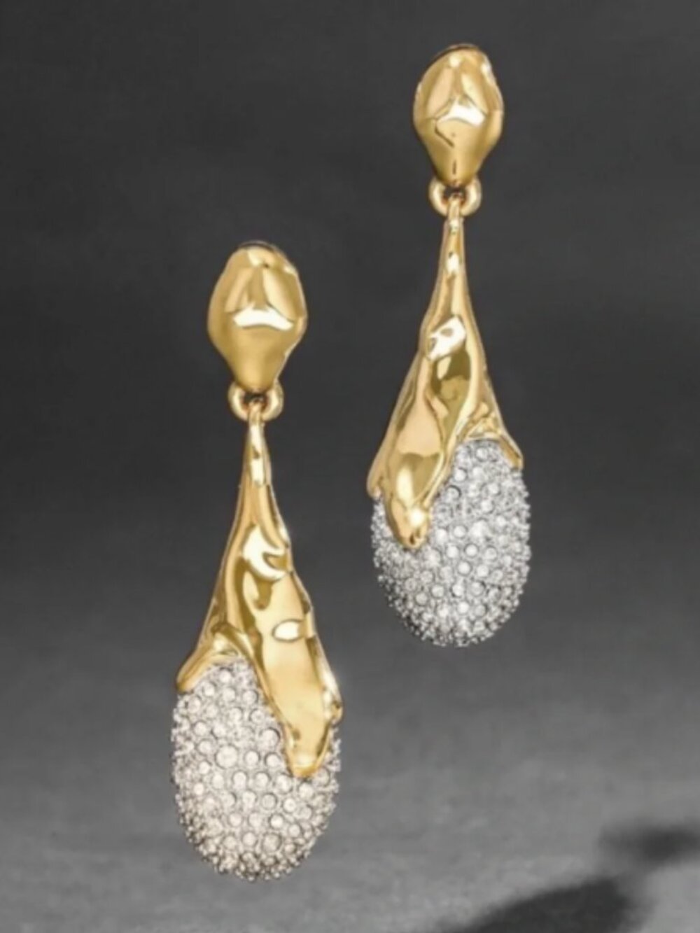 ALEXIS BITTAR • Solanales Drippy Pavé Crystal Teardrop Articulated Drop Earrings